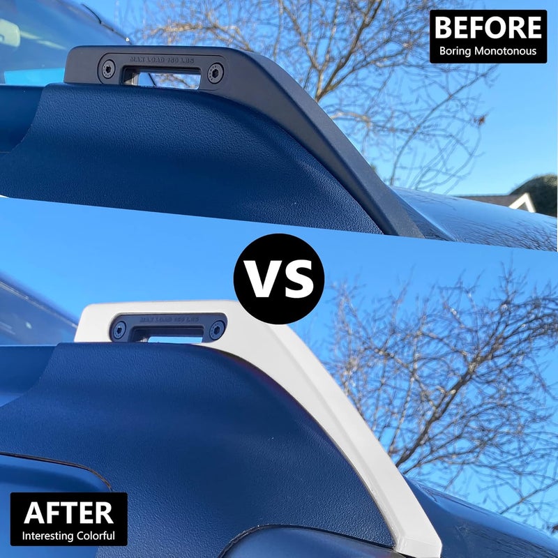 RERPRO Hood Trail Sights Cover Trim for Ford Bronco 2 Door 4 Door 2021 2022 2023 2024 2025 Accessories Engine Hood Hinge Cover Hood Side Release Handle Decoration Stickers Accessory 1 Pair White - Image 2